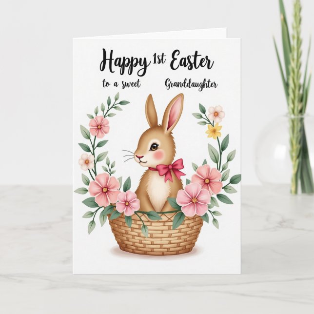 Carte de Lapin de Printemps Mignon (Devant)