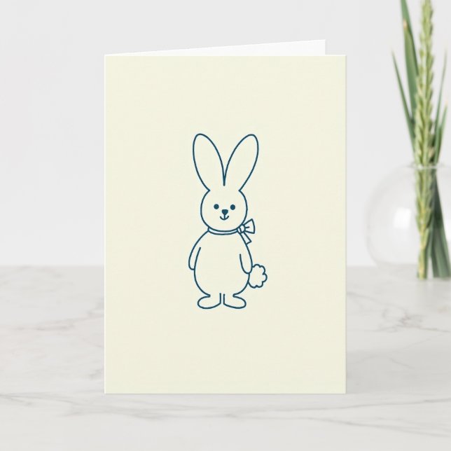 Carte de lapin en découpure (Devant)