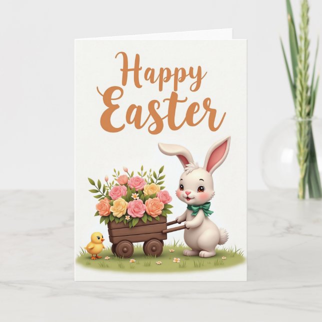 Carte de Lapin Joyeux de Printemps (Devant)