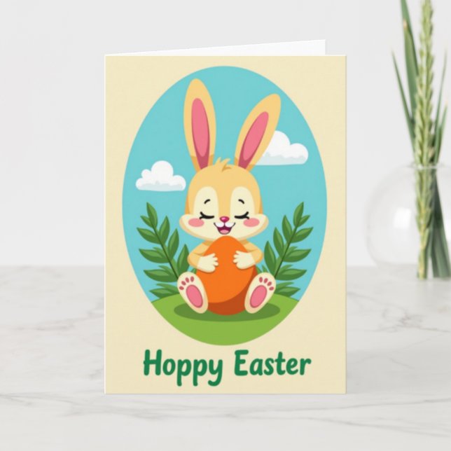 Carte de Lapin Joyeux de Printemps (Devant)