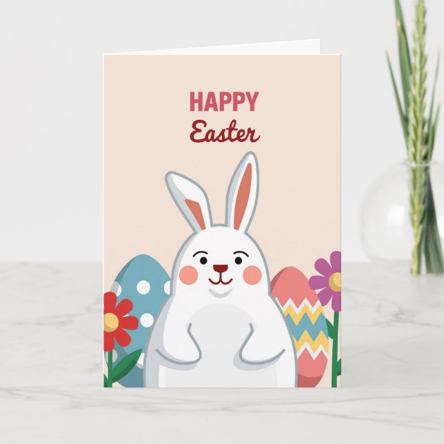 Carte de Lapin Joyeux Printemps (Devant)