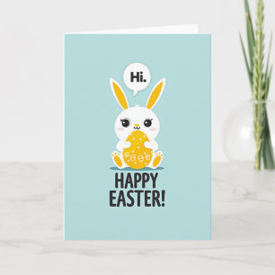 Carte de lapin ovale à pois