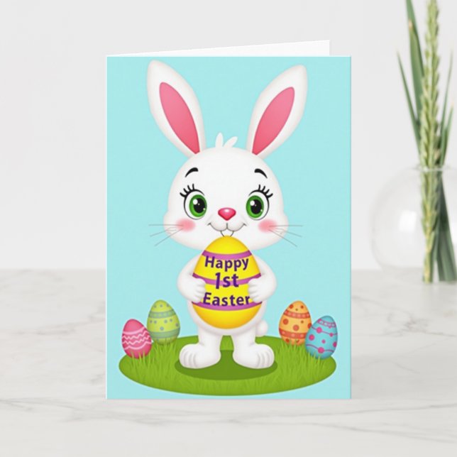 Carte de Lapin Ovoïde Rayé (Devant)