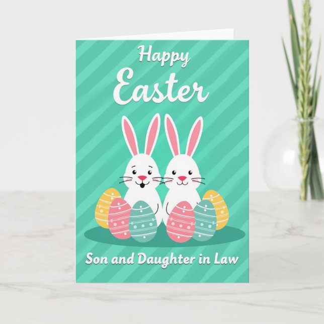 Carte de lapins printaniers joyeux (Devant)