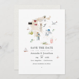 Carte de l'aquarelle de la Grèce Photo de mariage