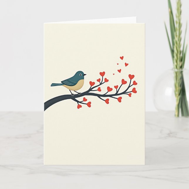 Carte de l'Arbre Cœur d'Oiseau Mignon (Devant)