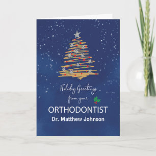 Carte De l'arbre de Noël orthodontiste Nom personnalisab