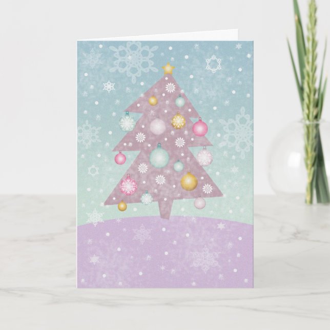 Carte de l'Arbre de Noël Pastel (Devant)