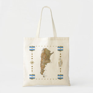 Carte de l'Argentine + Sac de drapeaux