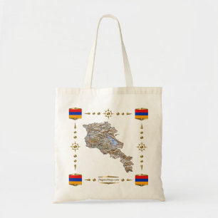 Carte de l'Arménie + Sac de drapeaux