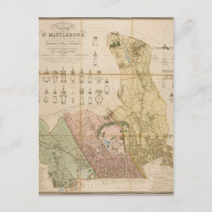 Carte de l'arrondissement de St Marylebone (Londre