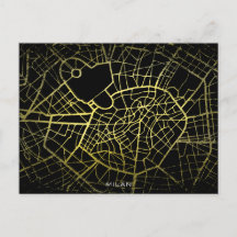 Carte de l'art de style or Milan