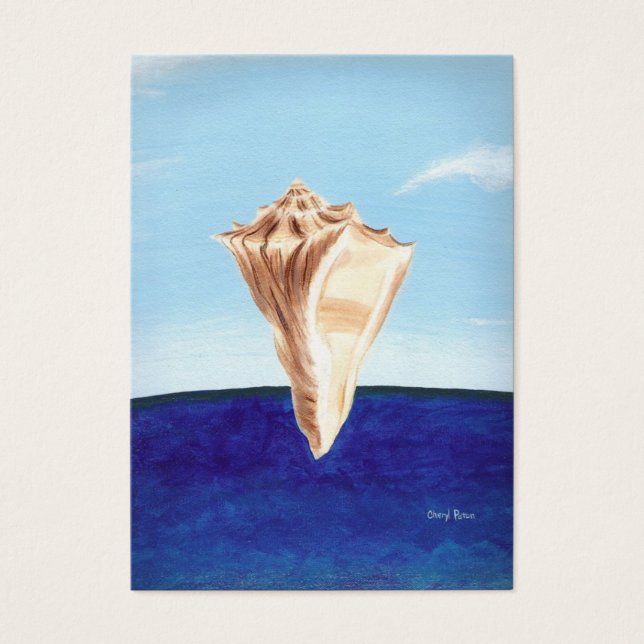 Carte de l'artiste coquillage océan bleu (Devant)