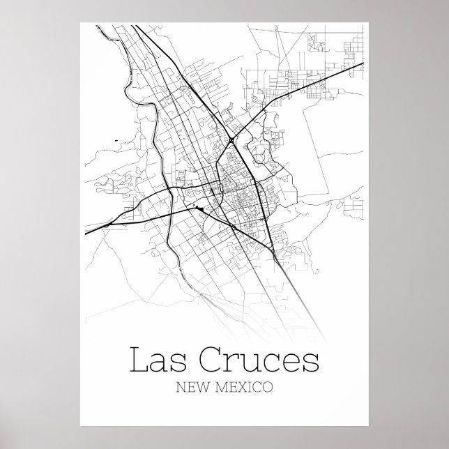 Carte de Las Cruces - Nouveau-Mexique - Poster de  (Devant)