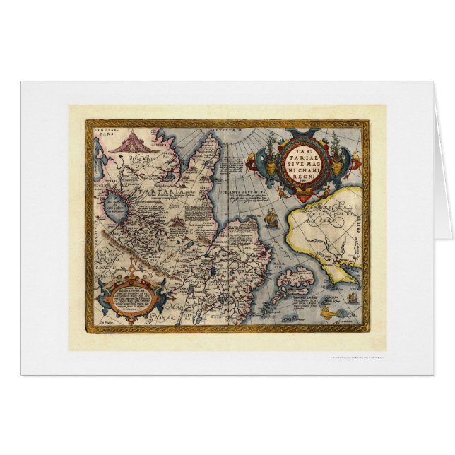 Carte de l'Asie du nord par Abraham Ortelius 1603 (Devant horizontal)