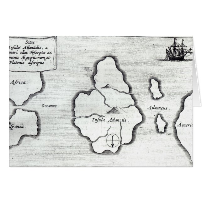 Carte de l'Atlantide, de 'Mundus Subterraneus (Devant horizontal)