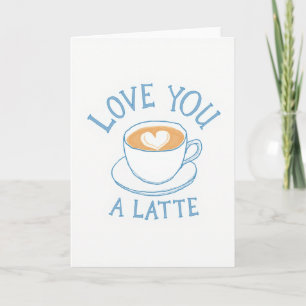 Carte de latte « Je t'aime » romantique