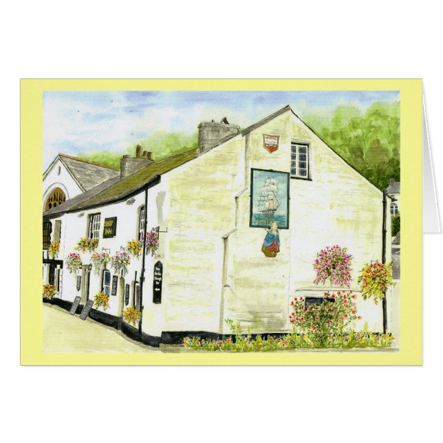 "Carte de l'auberge de bateau (Polperro)" (Devant horizontal)