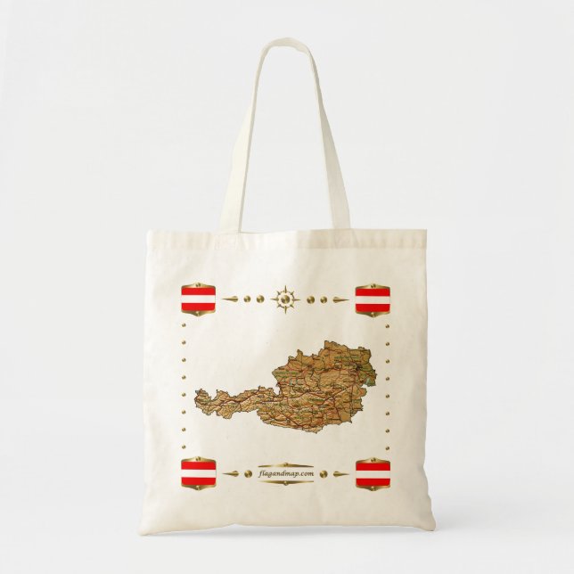 Carte de l'Autriche + Sac de drapeaux (Devant)