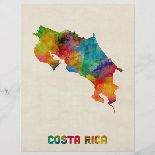 Carte de l'eau du Costa Rica (Devant)