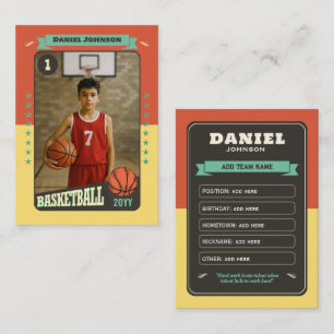 Carte de lecteur personnalisée Retro Basketball