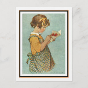 Carte de lecture vintage pour fille par Jessie Wil
