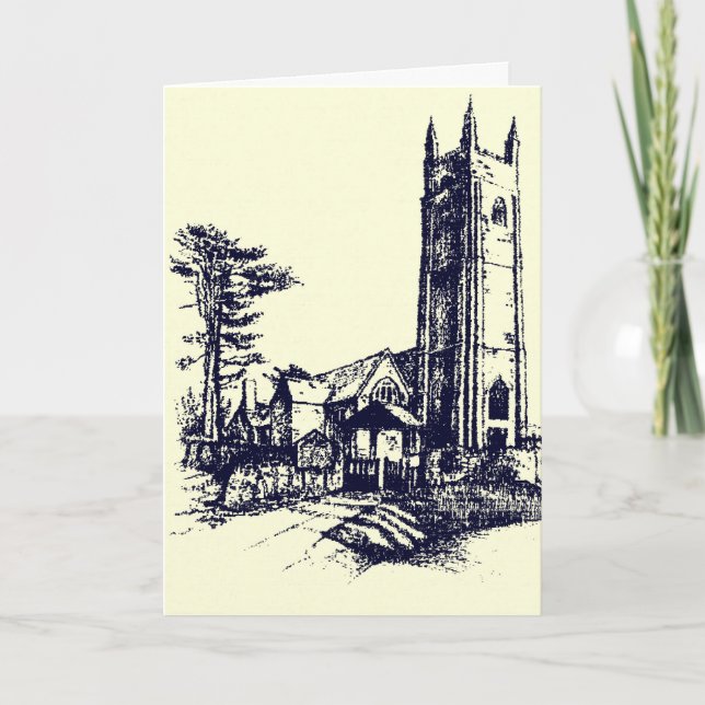 Carte de l'église anglaise rétro vintage (Devant)