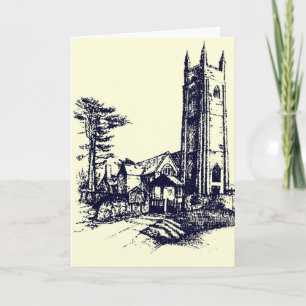 Carte de l'église rétro Old English