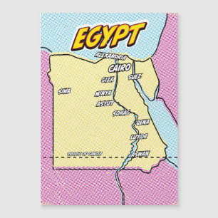 Carte de l'Egypte illustrée par Pop Art