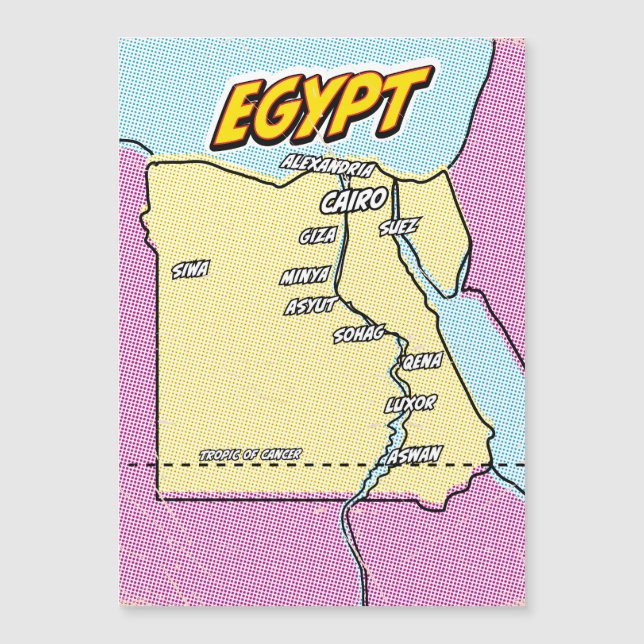 Carte de l'Egypte illustrée par Pop Art (Devant)