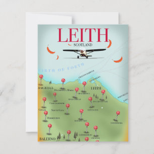Carte de Leith en Écosse de style vintage