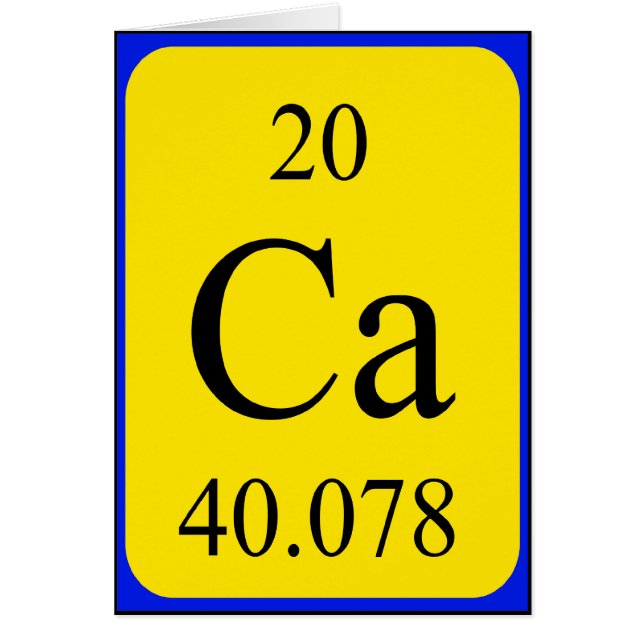 Carte de l'élément 20 - calcium (Devant)