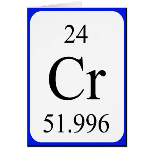 Carte de l'élément 24 - blanc de chrome