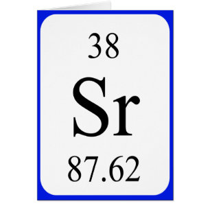 Carte de l'élément 38 - blanc de strontium