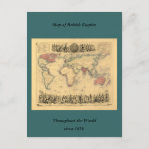 Carte de l'Empire britannique des années 1850 à tr