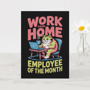 Carte de l'employé du mois travaillant à domicile