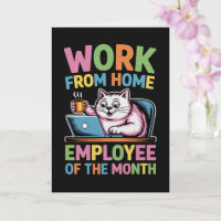 Carte de l'employé du mois travaillant à domicile