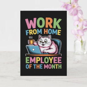 Carte de l'employé du mois travaillant à domicile