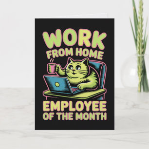 Carte de l'employé du mois travaillant à domicile