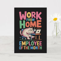 Carte de l'employé du mois travaillant à domicile
