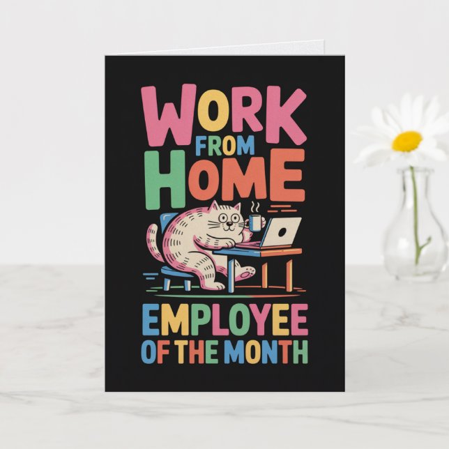 Carte de l'employé du mois travaillant à domicile (Petite plante)