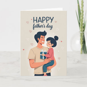 Carte de l'enfant avec papa souriant