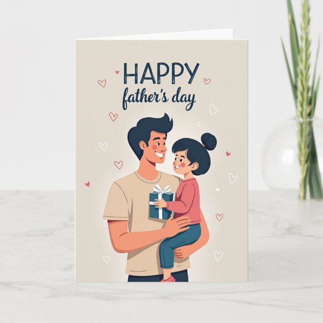 Carte de l'enfant avec papa souriant (Devant)