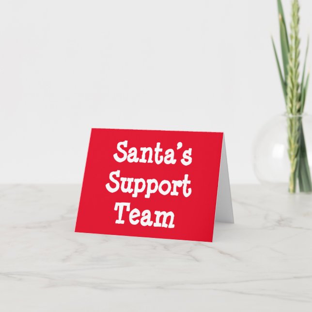 Carte de l'équipe de soutien du Père Noël (Devant)