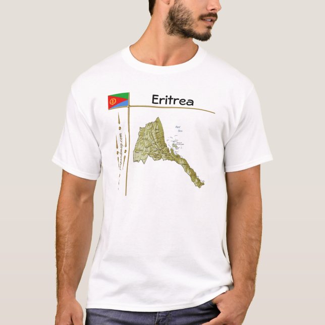 Carte de l'Erythrée + Drapeau + Titre T-shirt (Devant)
