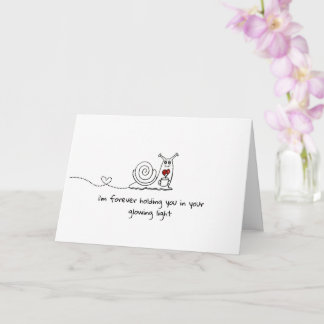 Carte de l'escargot mignon "Toujours vous tenant"
