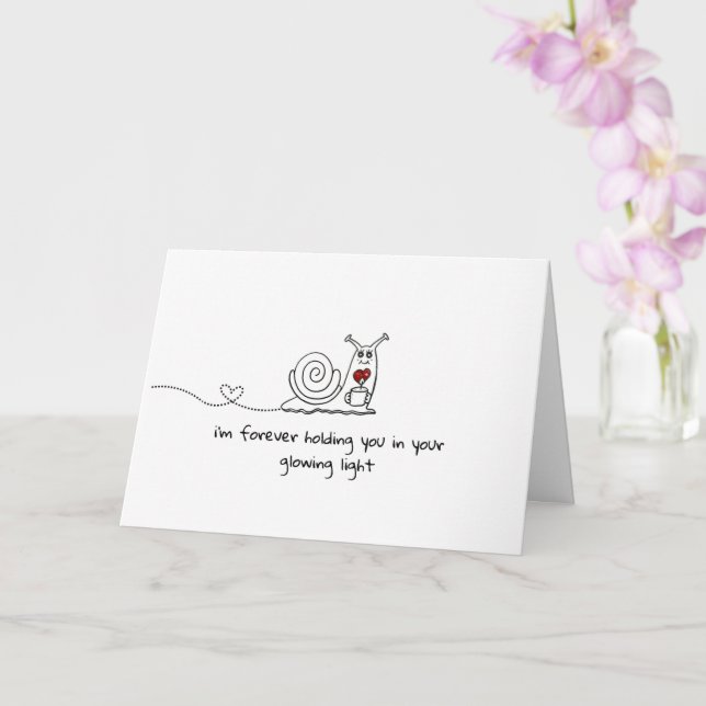 Carte de l'escargot mignon "Toujours vous tenant" (Orchidée)