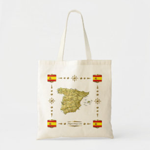 Carte de l'Espagne + Sac de drapeaux