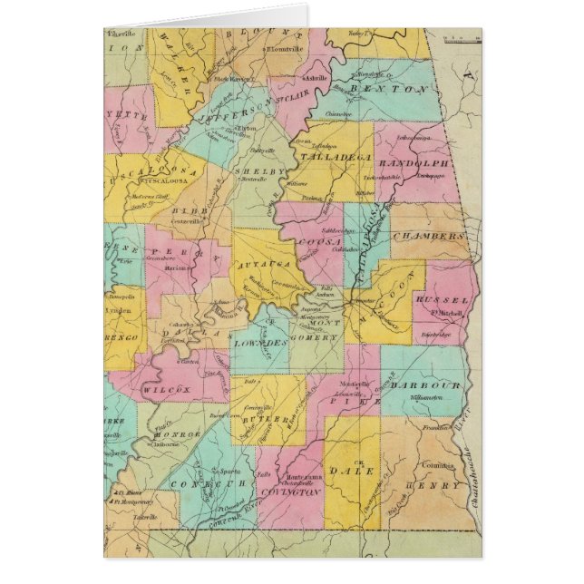 Carte de l'État de l'Alabama (Devant)