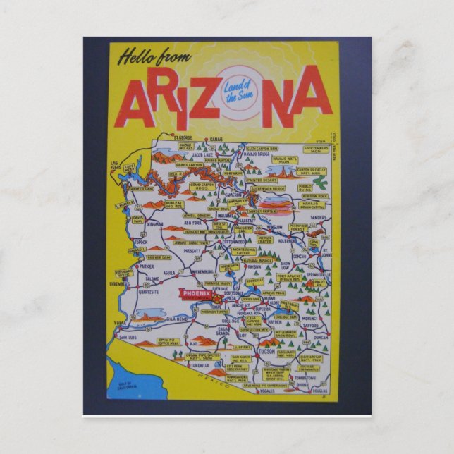 Carte de l'État de l'Arizona (Devant)